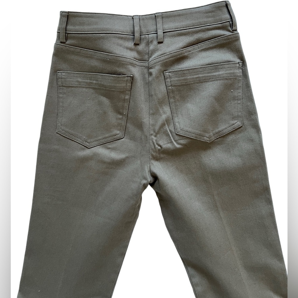 SOLD REISS Florence Flared Jeans high rise cotton front darts brown pants 4 S - Picture 9 of 14